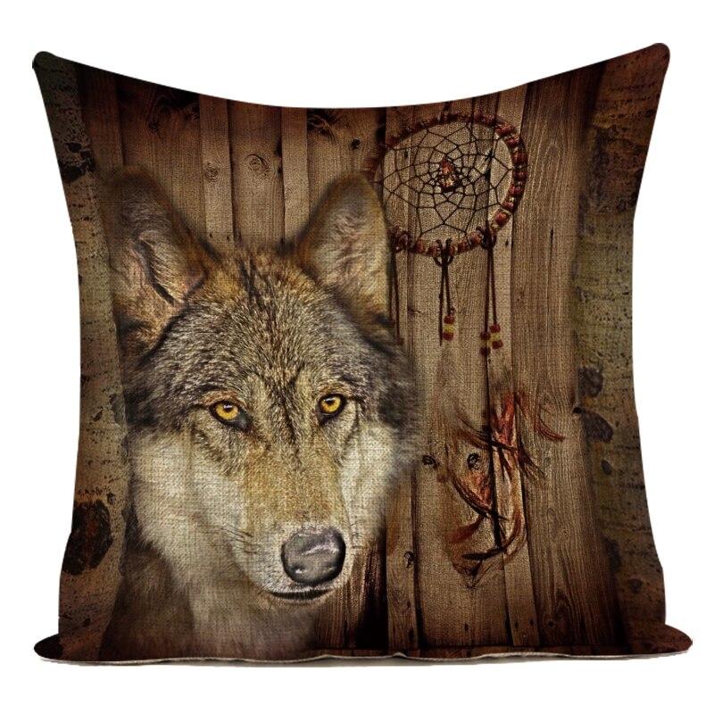 Kussenhoes Dromenvanger Bruin Amerikaanse Wolf 1 Kussenhoes Dromenvanger Bruin Amerikaanse Wolf