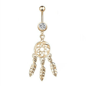 Navelpiercing Dromenvanger Wit Goud
