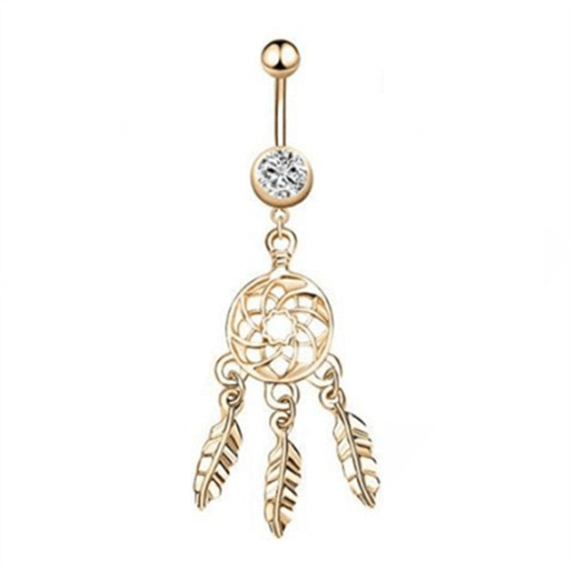 Navelpiercing Dromenvanger Wit Goud 1 Navelpiercing Dromenvanger Wit Goud