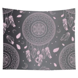 Wandkleed Dromenvanger Grijs & Roze